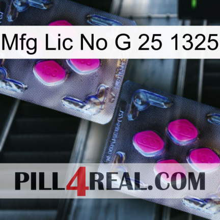 Mfg Lic No G 25 1325 01
